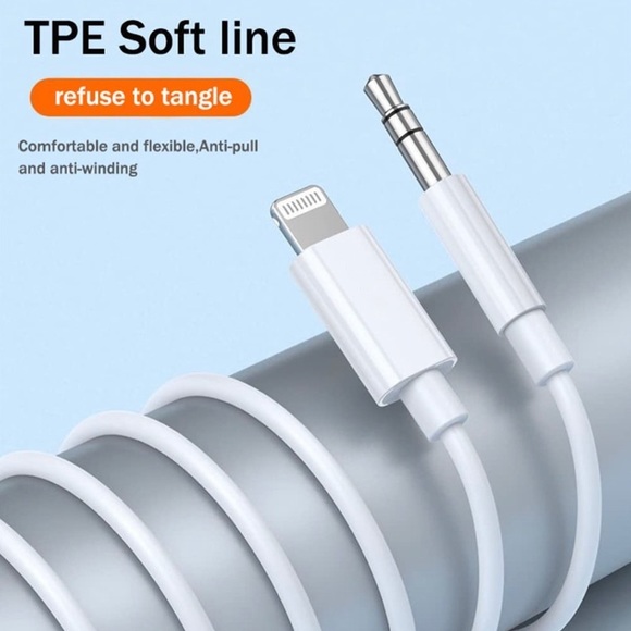(1) Aux Cord/Cable iPhone, Lightning to 3.5mm for car/stereo/headphones iOS 3.3’ - Picture 4 of 9